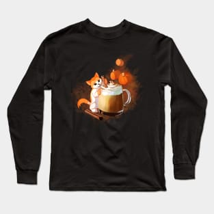 Pumpkin Spice Kitten Long Sleeve T-Shirt